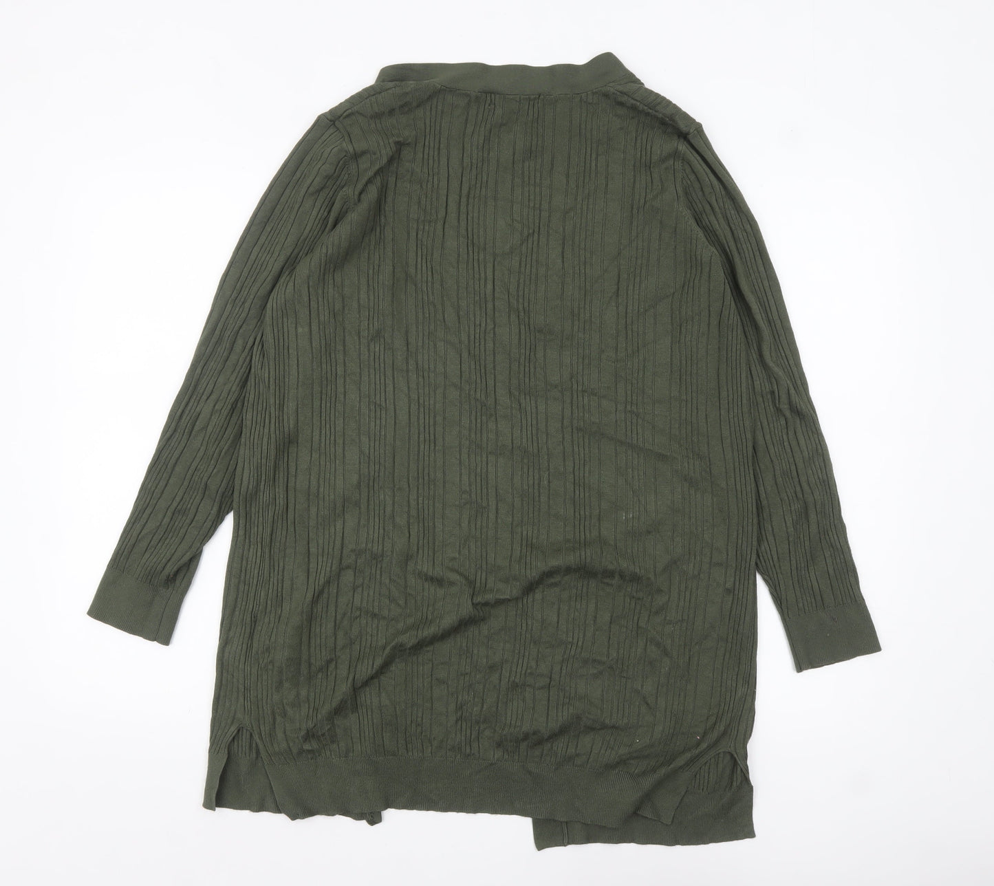 Primark Women Green M Lightweight Open Front Long Sleeve Cardigan