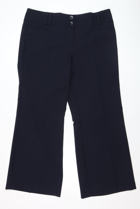 Womens UK Size 18 Dunnes Regular Fit Dress Pants Black Trousers
