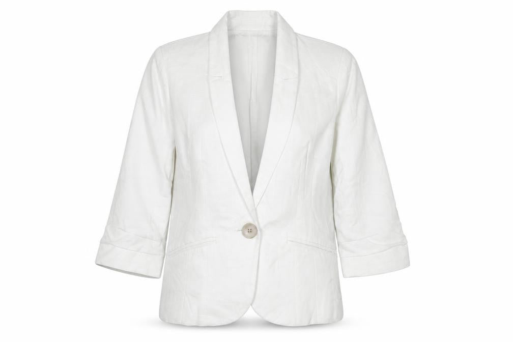 River Island Womens White 3/4 Sleeve Blazer Jacket Size 8