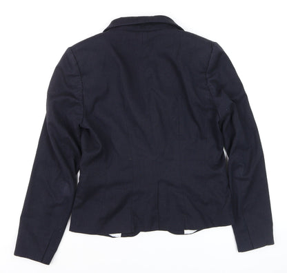 H&M Womens Blue Slim Fit Blazer Jacket Size 10 Formal Workwear