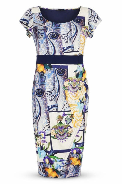 Ariana Womens Multicoloured Size 2 Bodycon Dress Short Sleeve Viscose