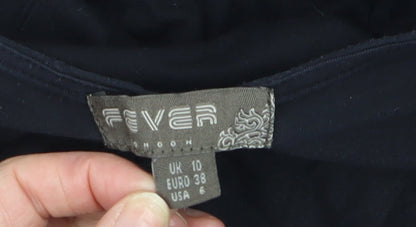 Fever London Women’s Black V-Neck Knee Length Sheath Dress Size 10