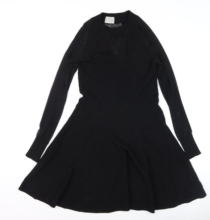 Instant Vintage Women Black Knit Fit & Flare Dress M