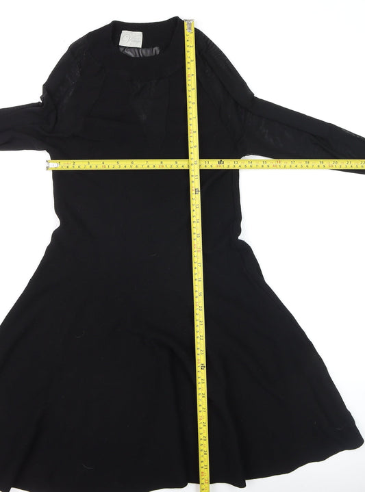 Instant Vintage Women Black Knit Fit & Flare Dress M