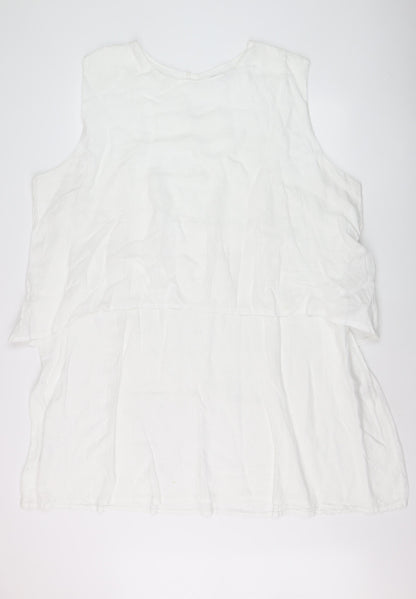 Womens UK Size 4X Blu Orchid White Tunic Blouse
