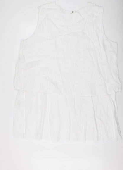 Womens UK Size 4X Blu Orchid White Tunic Blouse