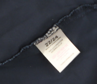 Yours Clothing Womens Blue Hooded Cotton Parka Jacket Size 22