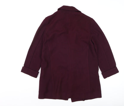 New Look Women's Purple Blazer Jacket Size 8 Mid Length 3/4 Sleeve