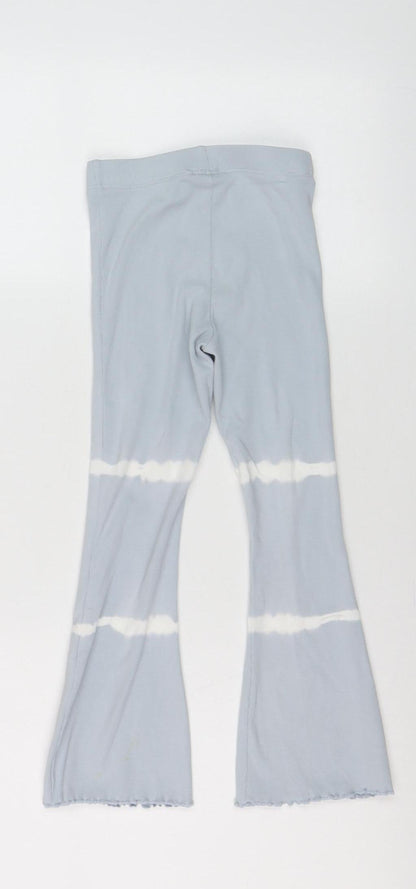 Marks and Spencer Girls Grey Tie Dye Ribbed Ankle Leggings 6 Years
