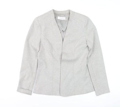 Reserved Women’s Grey Slim Fit Collarless Blazer Size 12