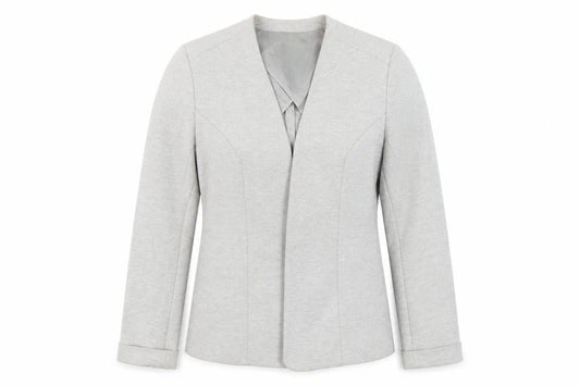RESERVED Women’s Grey Slim Fit Collarless Blazer Size 12