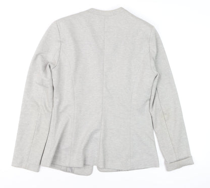 Reserved Women’s Grey Slim Fit Collarless Blazer Size 12