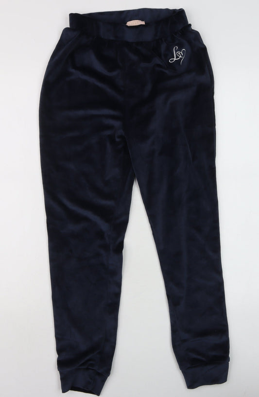 Girls UK Size 11-12 Years Lipsy Regular Fit Jogger Blue Trousers