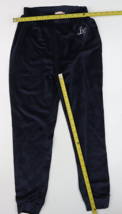 Girls UK Size 11-12 Years Lipsy Regular Fit Jogger Blue Trousers