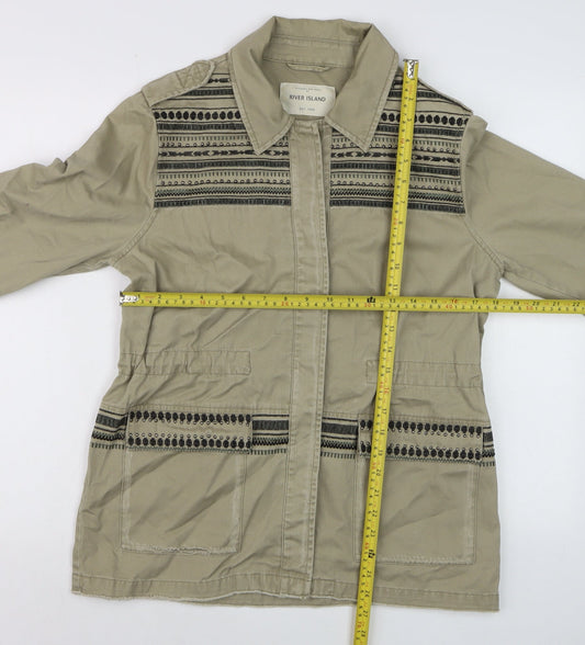 Womens UK Size 12 River Island Beige Military Jacket