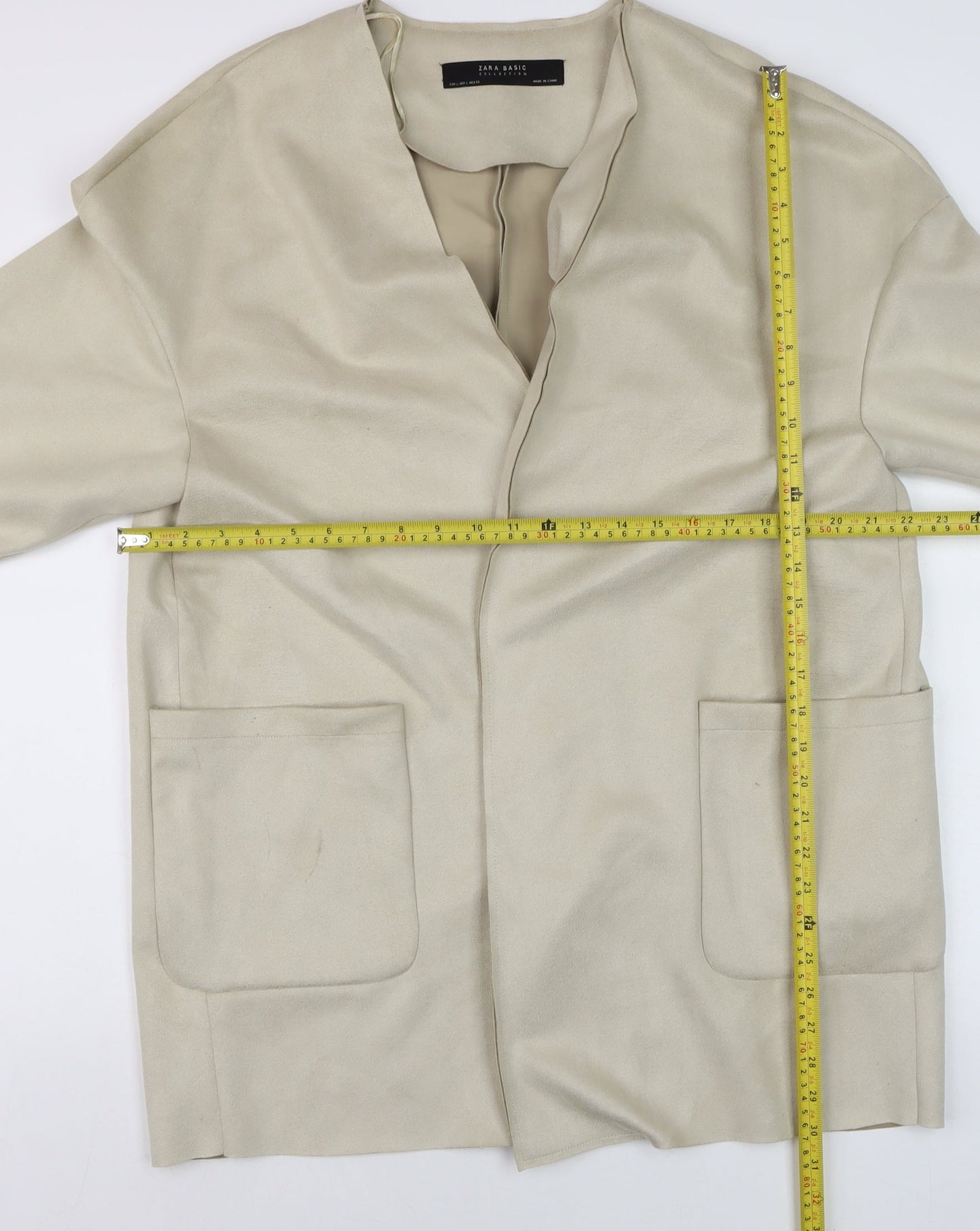 Womens UK Size 16 Zara Beige Basic Jacket