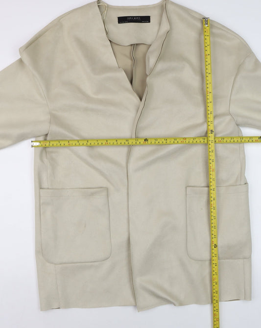 Womens UK Size 16 Zara Beige Basic Jacket