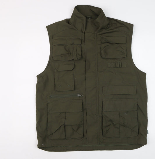 Hawkshead Men's Green Outdoor Utility Waistcoat M Zip Pockets