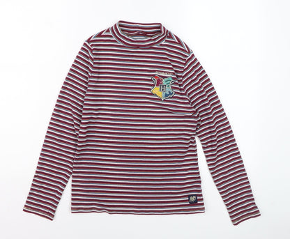 Marks and Spencer Girls Harry Potter Multicoloured Striped Long Sleeve Mock Neck T-Shirt 13-14 Years