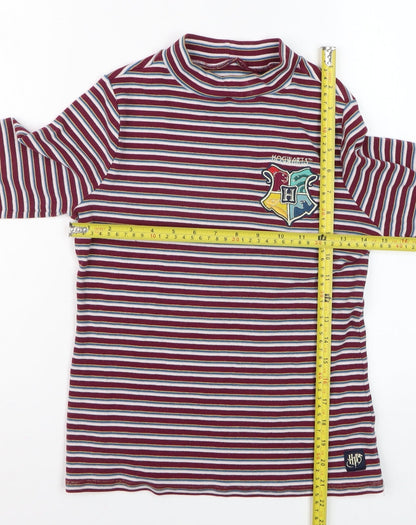 Marks and Spencer Girls Harry Potter Multicoloured Striped Long Sleeve Mock Neck T-Shirt 13-14 Years