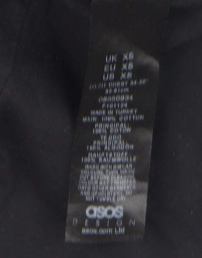 Womens UK Size XS ASOS DESIGN Black Basic T-Shirt