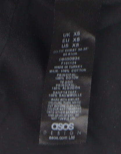 Womens UK Size XS ASOS DESIGN Black Basic T-Shirt