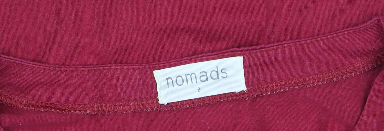 Womens UK Size 8 Nomads Red Basic T-Shirt
