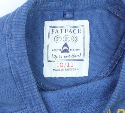Boys UK Size 10-11 Years FatFace Blue Pullover Sweatshirt