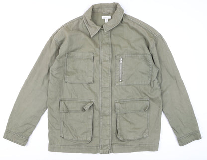 Mens UK Size M Topshop Green Military Jacket