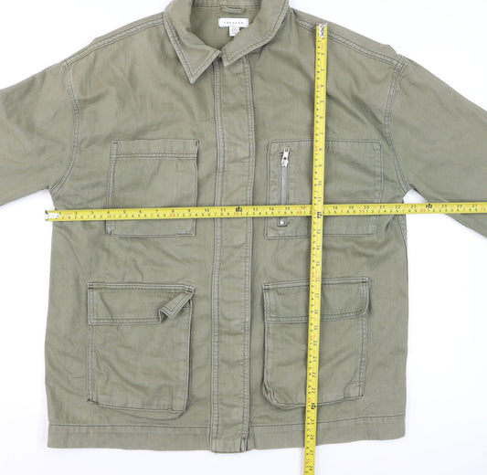 Mens UK Size M Topshop Green Military Jacket