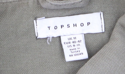 Mens UK Size M Topshop Green Military Jacket