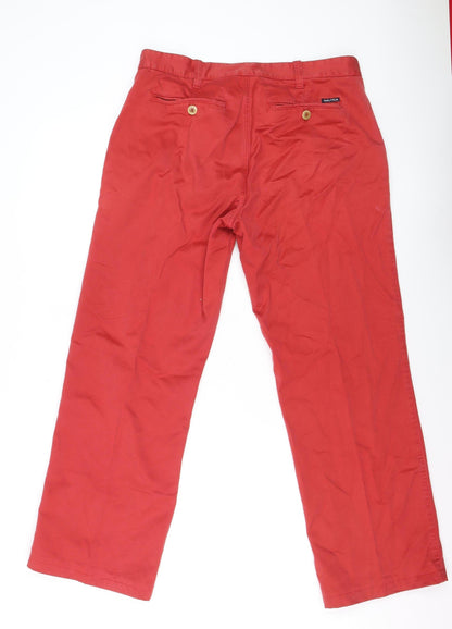 Nautica Men's Red Straight Fit Jeans Size 36 in Regular Cotton