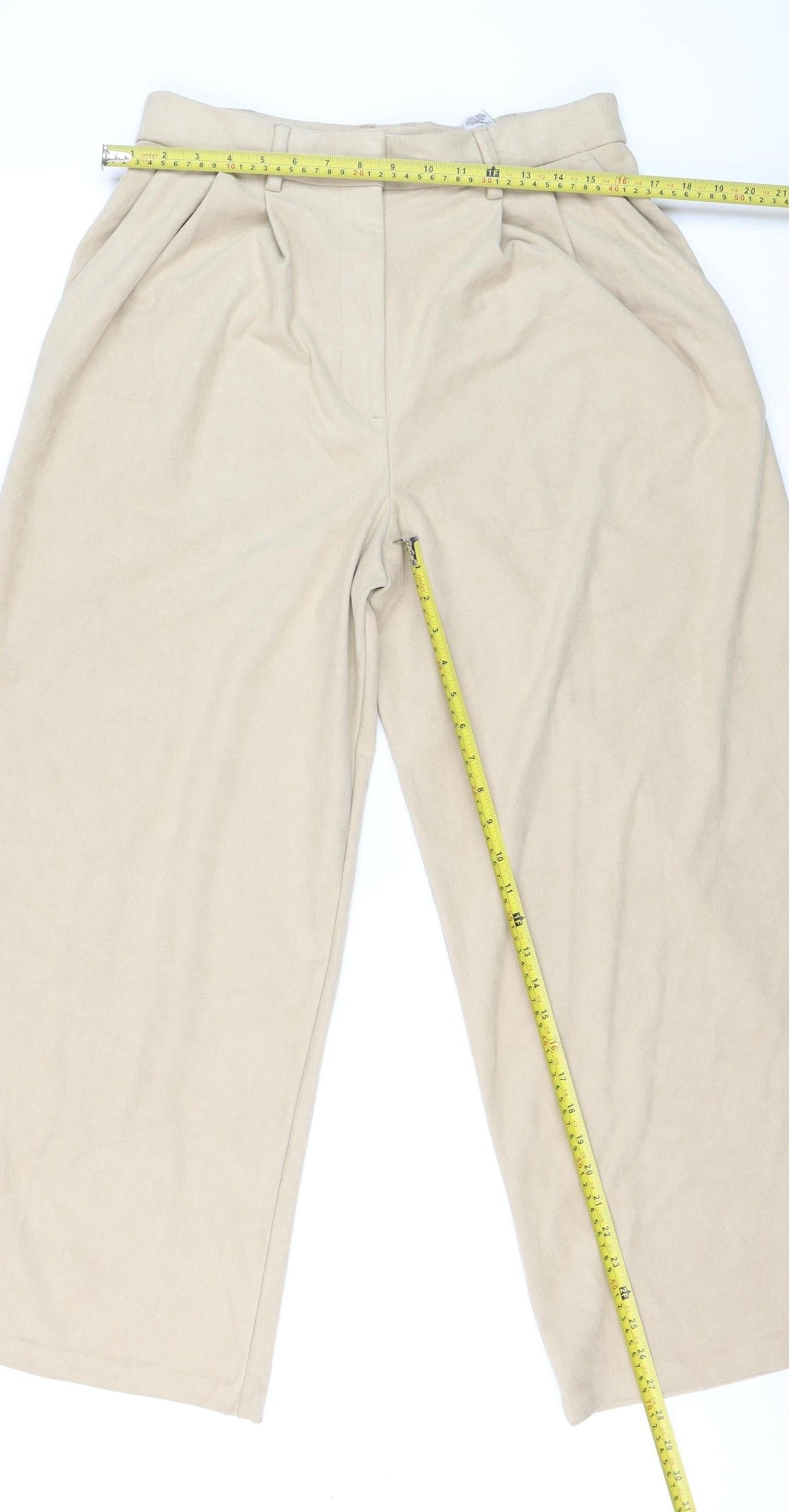 Womens UK Size 12 Marks and Spencer Regular Fit Casual Business Beige Trousers