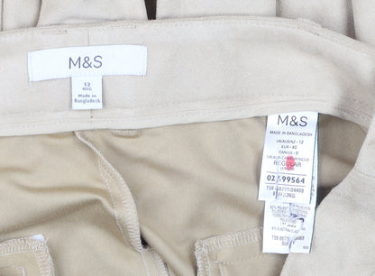 Womens UK Size 12 Marks and Spencer Regular Fit Casual Business Beige Trousers