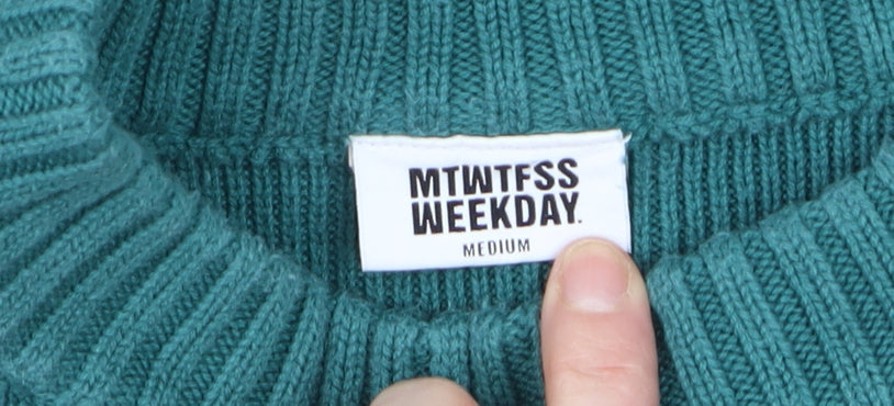 Mens UK Size M Weekday Green Pullover Jumper
