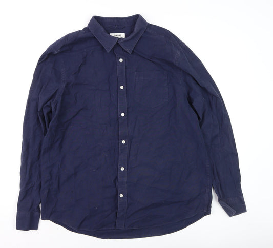 (UN)BIAS Men's Blue Cotton Long Sleeve Regular Fit Shirt XL