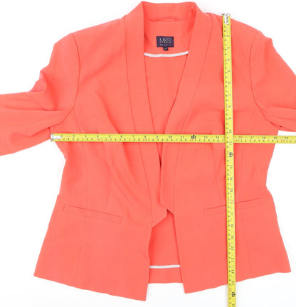 Marks and Spencer Women Orange Blazer Size 14 Regular Lightweight Jacket