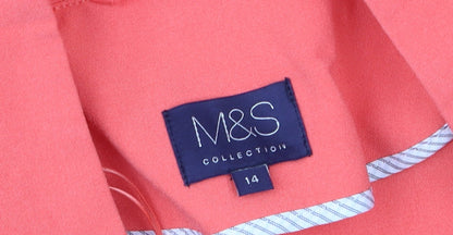 Marks and Spencer Women Orange Blazer Size 14 Regular Lightweight Jacket