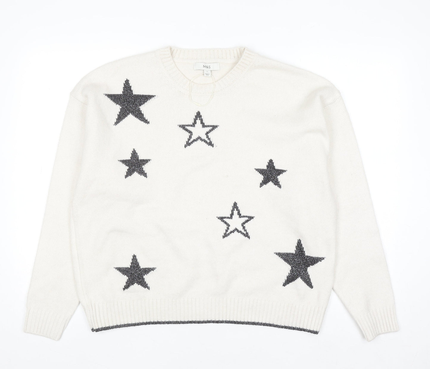 Womens UK Size L Marks and Spencer Ivory Pullover Jumper