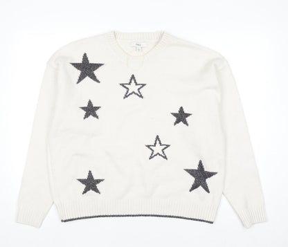 Womens UK Size L Marks and Spencer Ivory Pullover Jumper