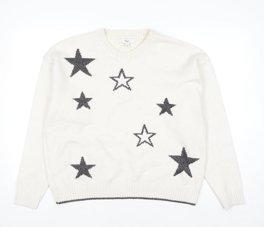 Womens UK Size L Marks and Spencer Ivory Pullover Jumper
