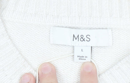 Womens UK Size L Marks and Spencer Ivory Pullover Jumper