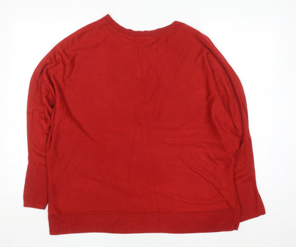 Womens UK Size 20 Marks and Spencer Red Pullover Jumper