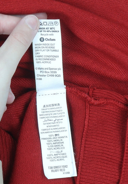 Womens UK Size 20 Marks and Spencer Red Pullover Jumper