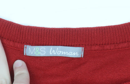 Womens UK Size 20 Marks and Spencer Red Pullover Jumper