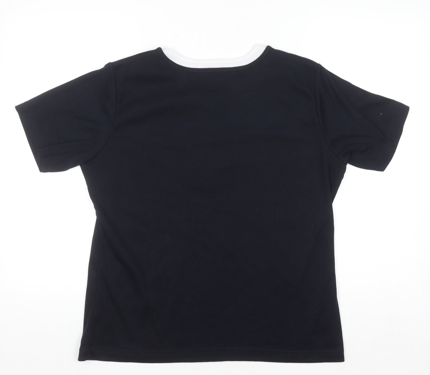 Casual Comfort Women’s Black Short Sleeve Scoop Neck T-Shirt Size 18