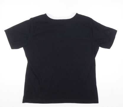 Casual Comfort Women’s Black Short Sleeve Scoop Neck T-Shirt Size 18