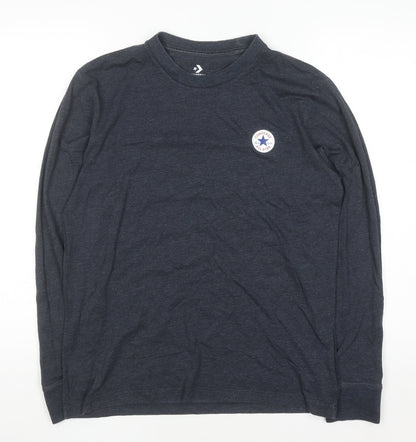 Converse Men's Blue Long Sleeve Crew Neck Casual Top Size S