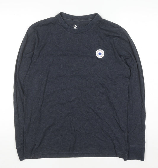 Converse Men's Blue Long Sleeve Crew Neck Casual Top Size S