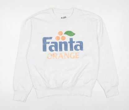 Womens UK Size XS Fanta White Pullover Sweatshirt